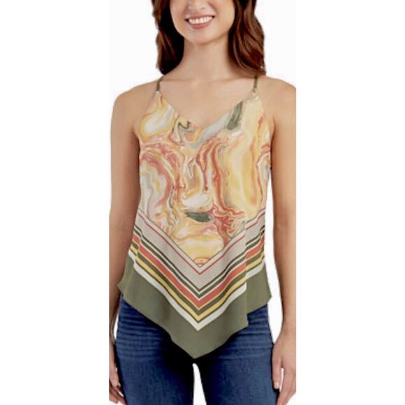 BCX Women's Tank Top Boho Pattern Halter Neck Sleeveless Size Small - Picture 1 of 6